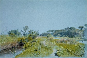 ブルック川の流れ Painting - カステル・フサノの風景 ウィリアム・スタンレー・ハセルティンの風景 川